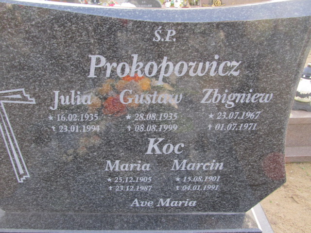 Marcin Koc 1901 Lubsza - Grobonet - Wyszukiwarka osób pochowanych